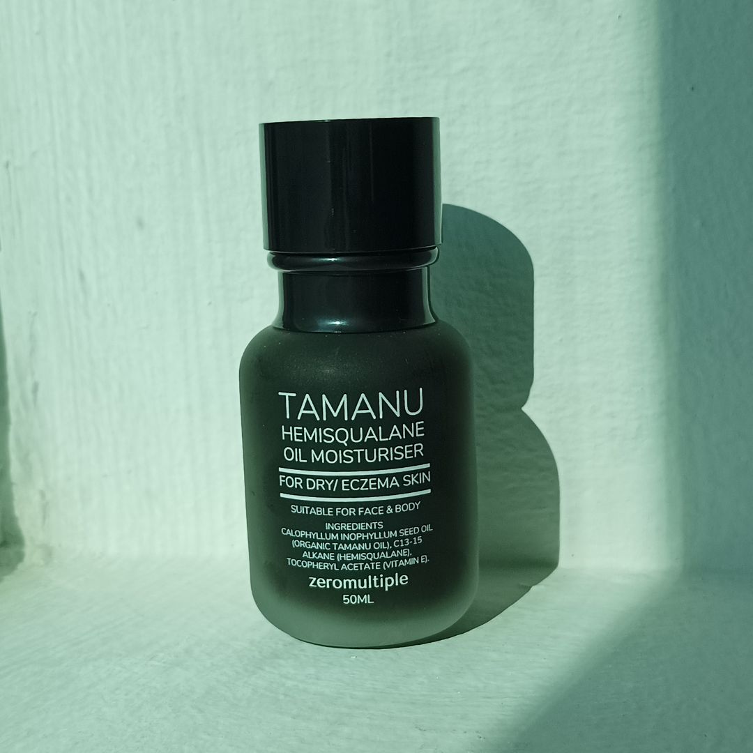 Tamanu Hemisqualane oil moisturiser for dry or eczema skin