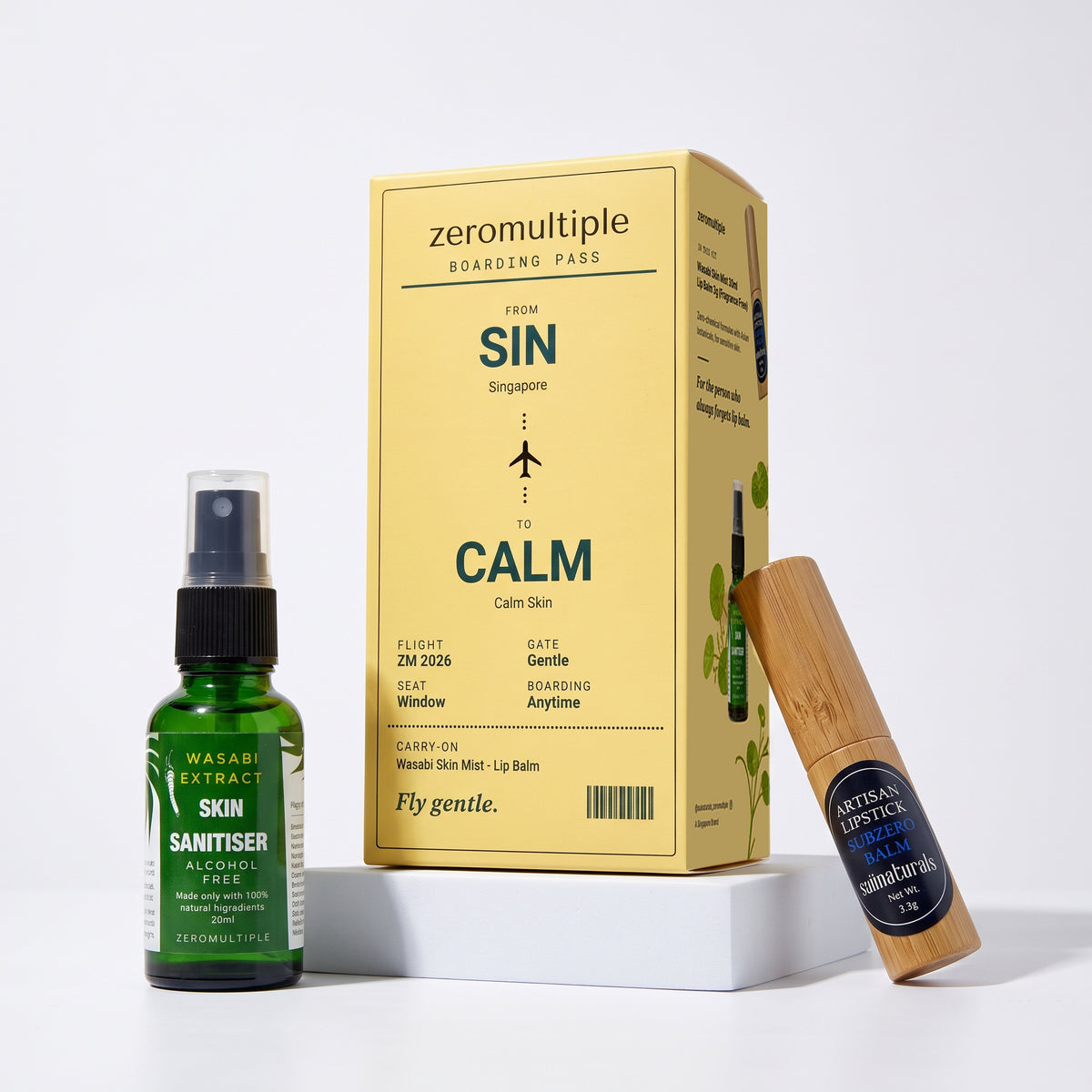 Wasabi Skin Mist Sanitiser &amp; Lip Balm Travel Set | Zeromultiple