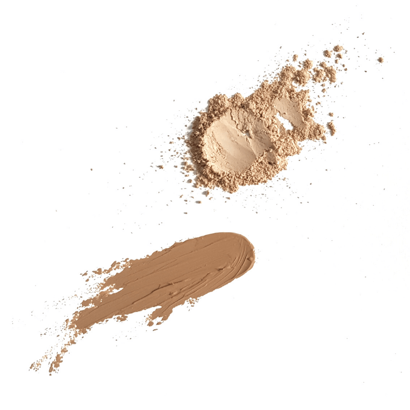 powder and concealer cream spread